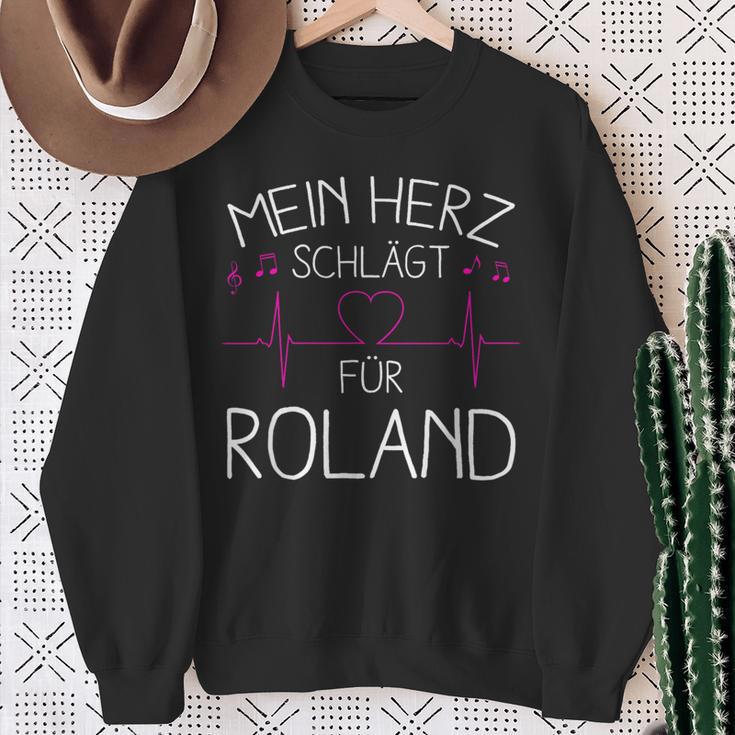 My Heart Beats Fur Roland I Love Roland Sweatshirt Geschenke für alte Frauen