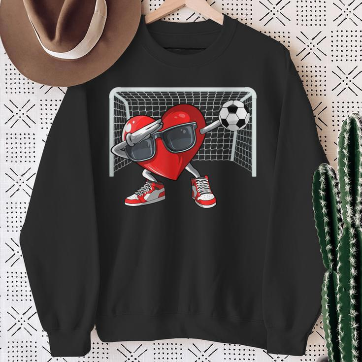 Heart Dab Valentines Day Soccer Player Lover For Boys Sweatshirt Gifts for Old Women