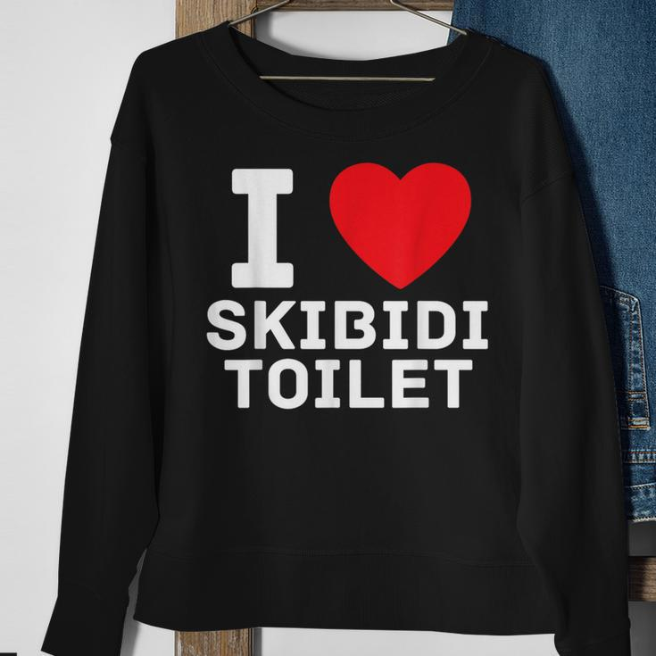 I Heart Skibidi Toilet I Love Skibidi Toilet Sweatshirt Gifts for Old Women