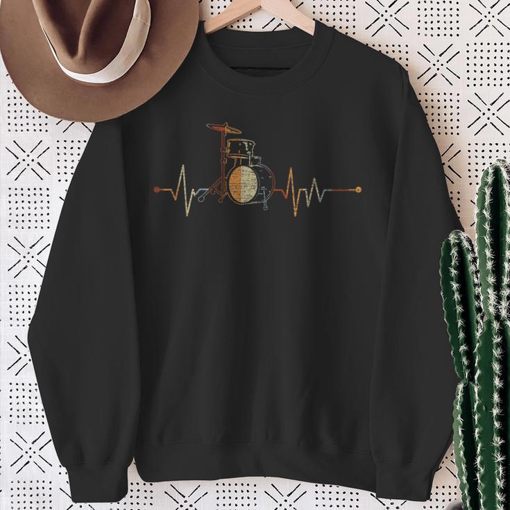 Heartbeat Drummer Drum Kit Sweatshirt Geschenke für alte Frauen