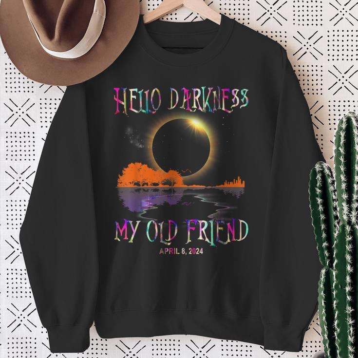 Hello Darkness My Old Friend Guitar Landscape April 08 2024 Sweatshirt Gifts for Old Women