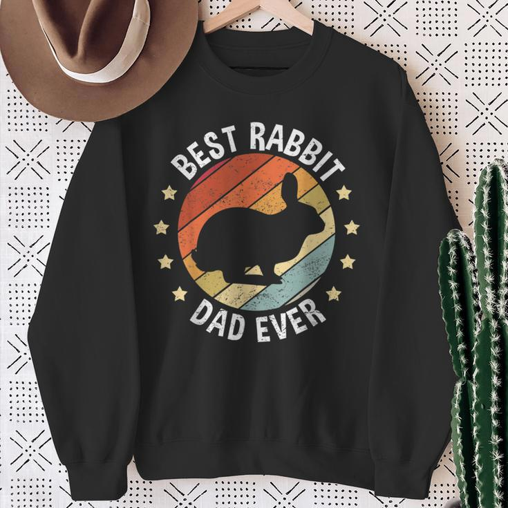 Herren Best Rabbit Dad Ever Papa Kaninchen Vintage Hasenbesitzer Sweatshirt Geschenke für alte Frauen