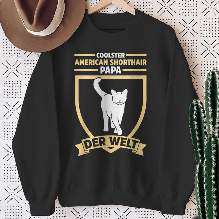 Herren Katzen Papaateratertag American Shorthair Sweatshirt Geschenke für alte Frauen