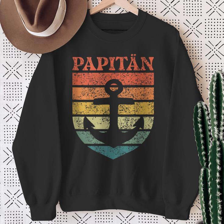 Herren Papa Wortspiel Kapitänatertag Papitän Sweatshirt Geschenke für alte Frauen