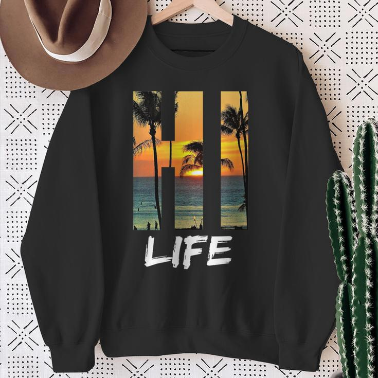 Hi Life Aloha Hawaii Beach Sweatshirt Gifts for Old Women