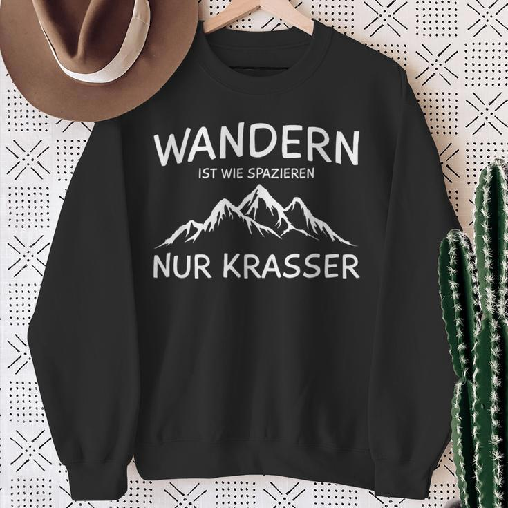 Hikern Ist Wie Bummnur Krasser Nordic Walking Pilgrims S Sweatshirt Geschenke für alte Frauen