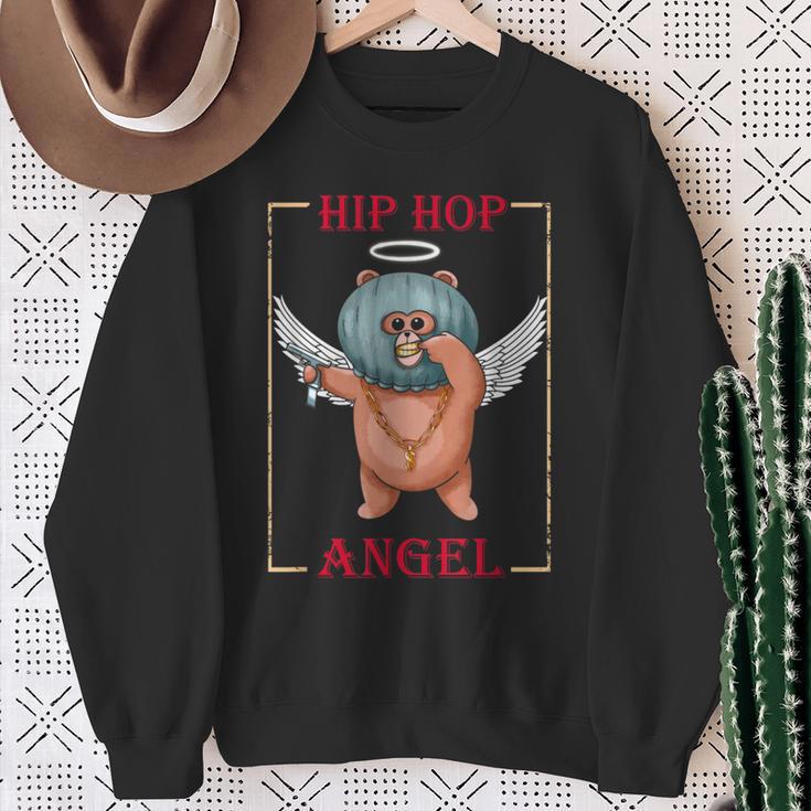 Hip Hop Angel Teddy Cute Gangster Bear Sweatshirt Gifts for Old Women