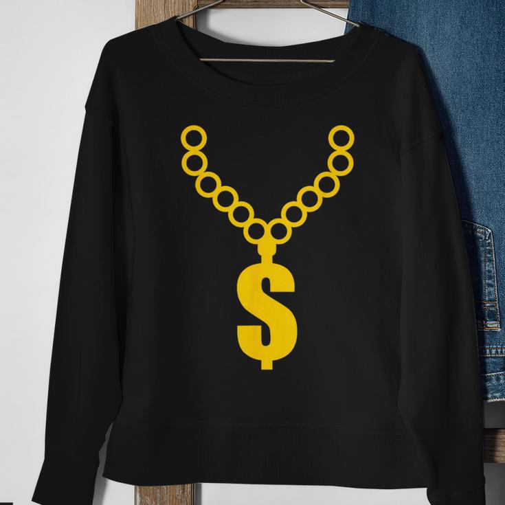 Hip Hop Gold Chain Rap Gangsta Dollar Necklace Money Bling Sweatshirt Gifts for Old Women