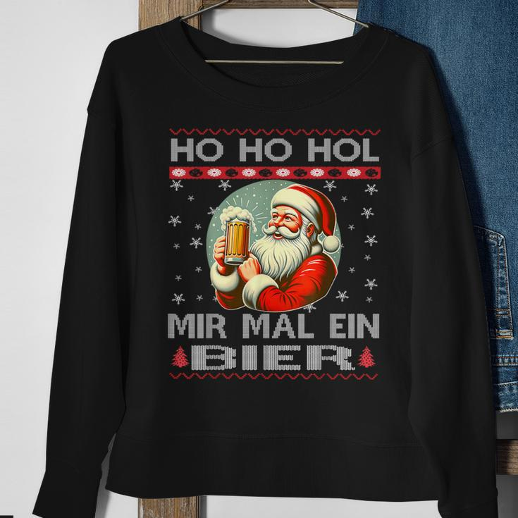 Ho Ho Hol Mir Mal Ein Bier Santa Christmas Black Sweatshirt Geschenke für alte Frauen