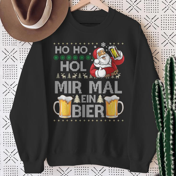 Ho Ho Hol Mir Mal Ein Bier Ugly Christmas Sweater Sweatshirt Geschenke für alte Frauen