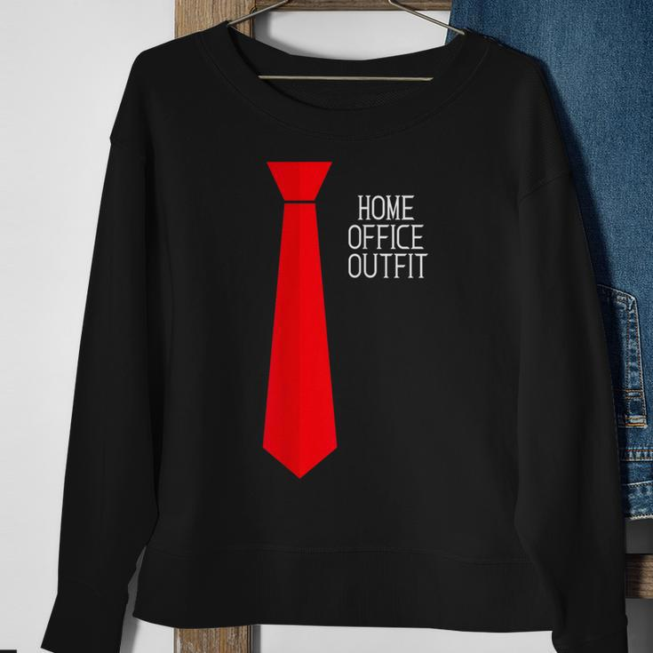 Home Office Outfit Red Tie Telecommute Working From Home Sweatshirt Gifts for Old Women