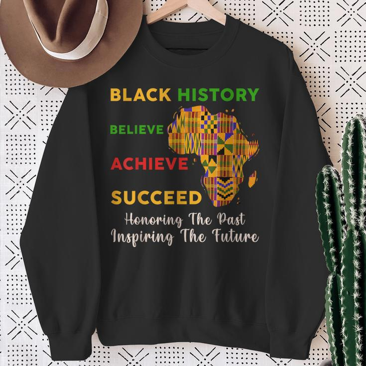 Honoring Past Inspiring Future Black History Kente African Sweatshirt Gifts for Old Women