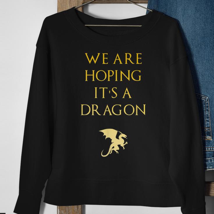 We Are Hoping Its A Dragon Maternity Sweatshirt Gifts for Old Women