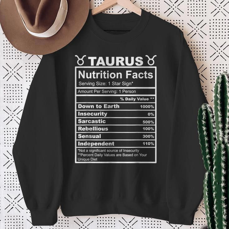 Horoscope Zodiac Sign Astrology Nutrition Facts Taurus Sweatshirt Gifts for Old Women