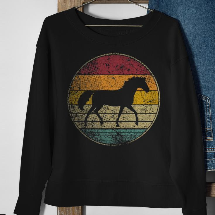 Horse Riding Love Equestrian Girl Vintage Distressed Retro Sweatshirt Gifts for Old Women