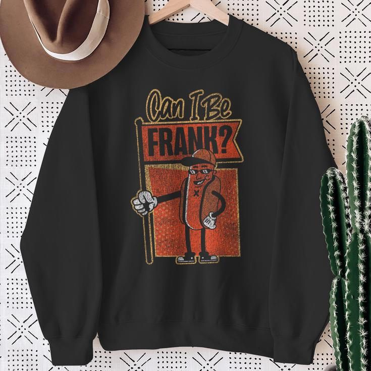 Hot Dog Adult Pun Vintage Can I Be Frank Sweatshirt Gifts for Old Women