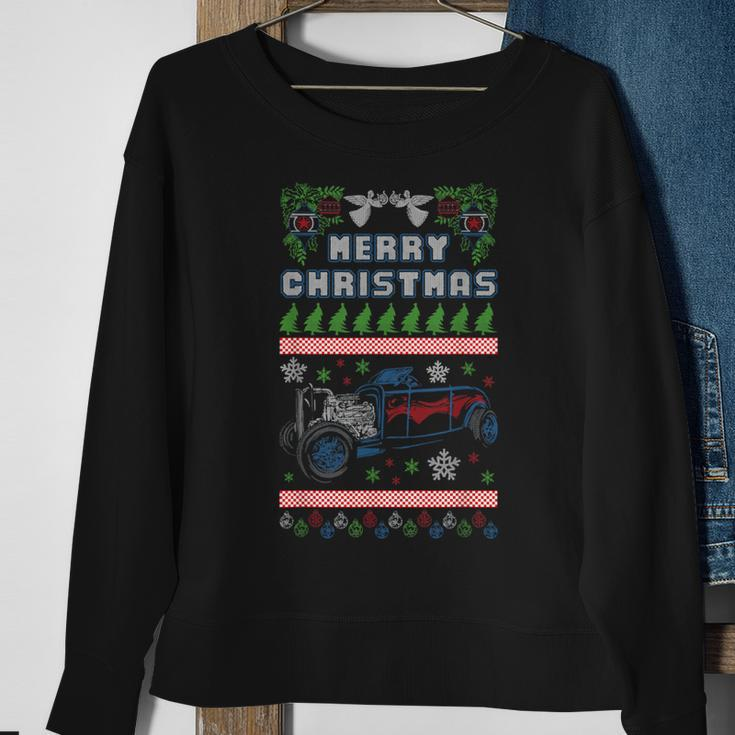 Hot Rod Classic Car Ugly Christmas V2 Sweatshirt Gifts for Old Women