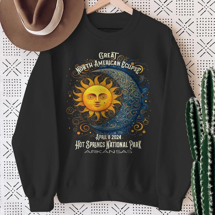 Hot Springs National Park Arkansas 2024 Eclipse April 8 Sweatshirt Gifts for Old Women