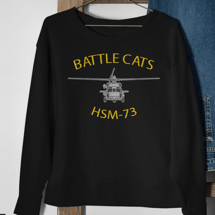 Hsm-73 Battle Cats Helicopter Squadron Mh-60 Sea Hawk Sweatshirt Gifts for Old Women
