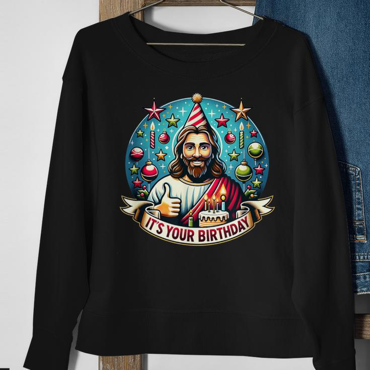 Humorous Holy Birthday Bash Jesus Christmas Xmas Sweatshirt Gifts for Old Women