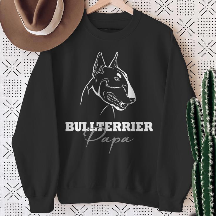 Hund Bullterrier Spruch Bulli Hunde Bullterrier Papa Sweatshirt Geschenke für alte Frauen