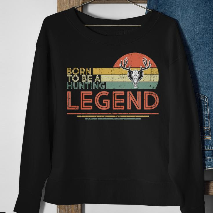 Hunting Born To Be A Hunting Legend Vintage Deer Hunter Sweatshirt Gifts for Old Women