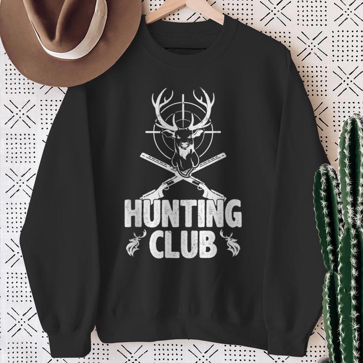 Hunting Club Deer With Antlers Hunting Season Pro Hunter Sweatshirt Gifts for Old Women