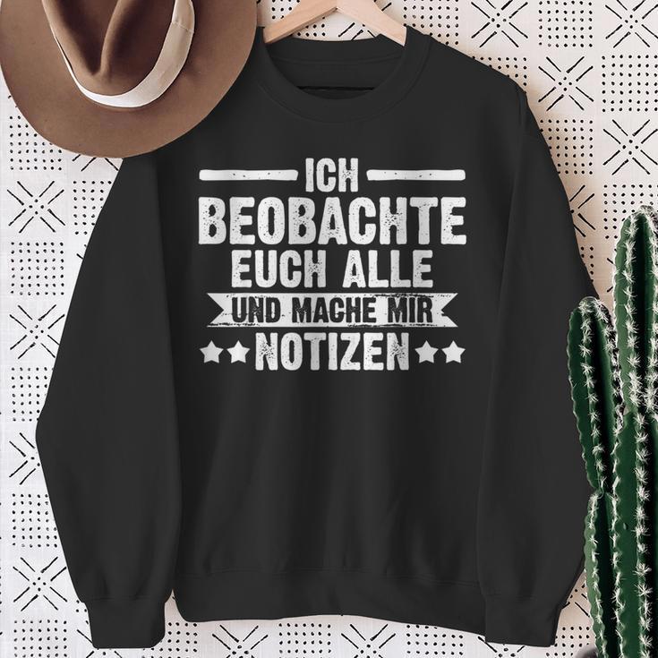 Ich Beobachte Euch Alle Und Mache Mir Notizen German Sweatshirt Geschenke für alte Frauen