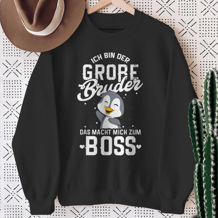 Ich Bin Großbruder Boss Bald Groser Bro Grosser Penguin Sweatshirt Geschenke für alte Frauen