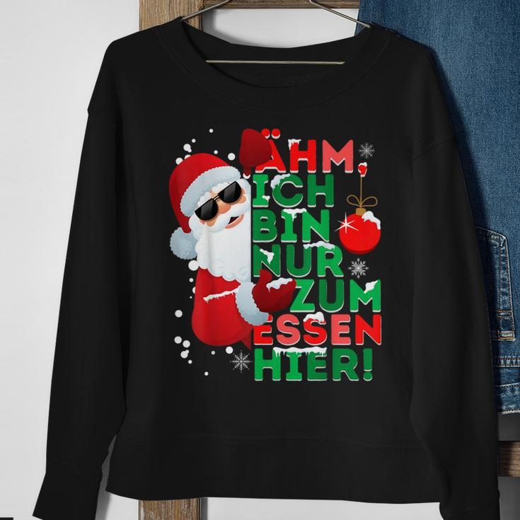 Ich Bin Nur Zum Essen Hier Sweatshirt, Santa Claus Motiv für Frohe Weihnachten Geschenke für alte Frauen