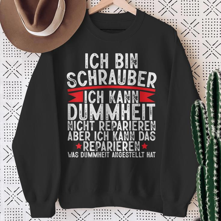 Ich Bin Schrauber Dummheit Nicht Reparieren Car Mechanic German Sweatshirt Geschenke für alte Frauen