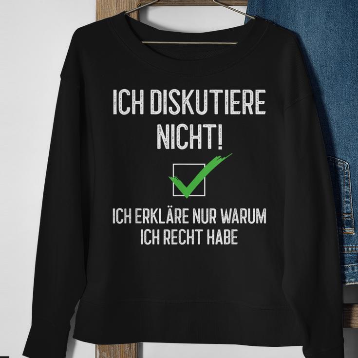 Ich Diskutiere Nicht, Ich Erkläre Warum Ich Recht Habe Schwarzes S Sweatshirt für Debattierfreunde Geschenke für alte Frauen