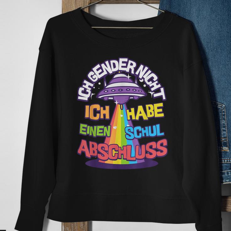 Ich Gender Nicht Ich Habe Einen Schulabschluss Quote Black Sweatshirt Geschenke für alte Frauen