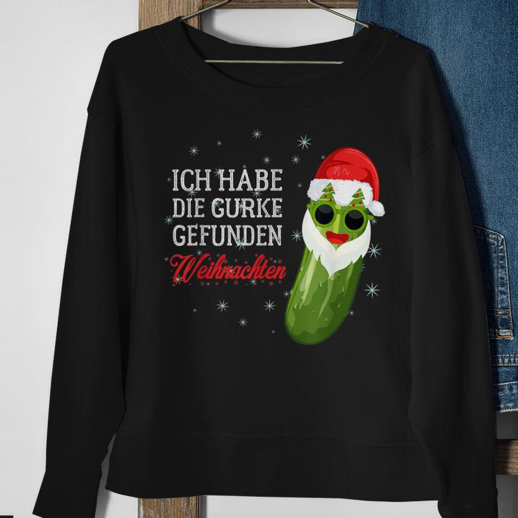 Ich Habe Die Weihnachtsgurke Finden Christmas Black Sweatshirt Geschenke für alte Frauen