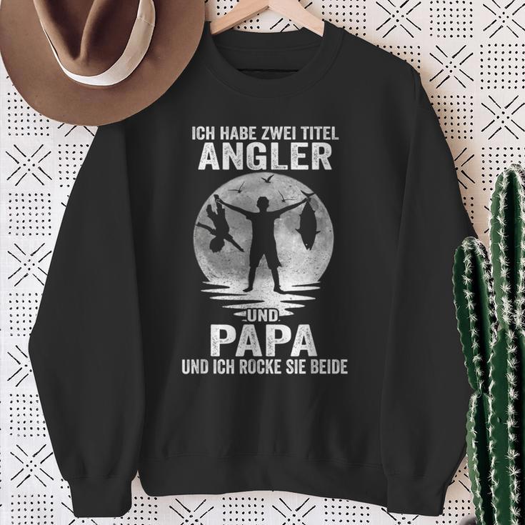 Ich Habe Zwei Titel Angler Papa Angeling Father's Day Sweatshirt Geschenke für alte Frauen