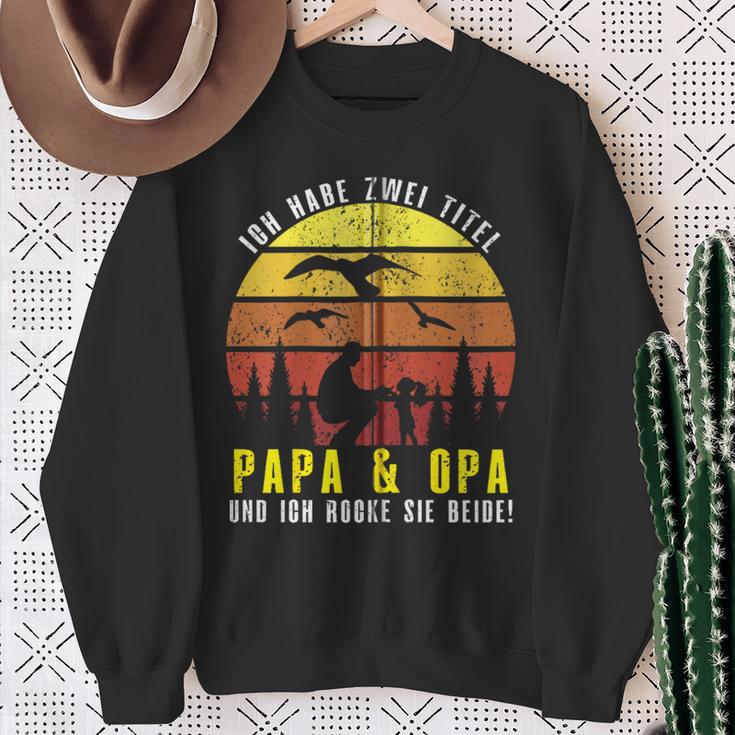 Ich Habe Zwei Titel Papa & Opa Und Ich Rocke Sie Beide Kapuzenjacke Sweatshirt Geschenke für alte Frauen