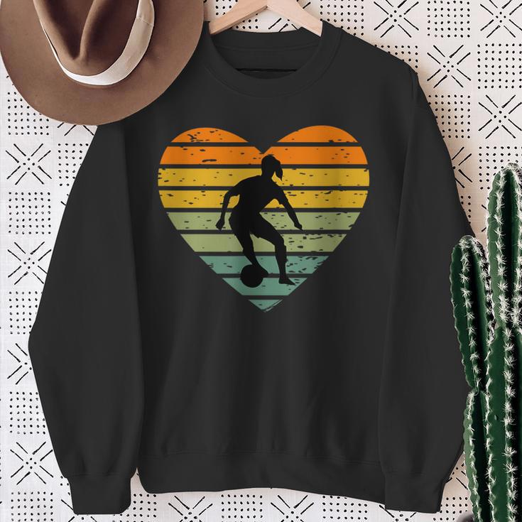 Ich Liebe Frauenfußball Damenmannschaft Fußball Fußballerin Sweatshirt Geschenke für alte Frauen