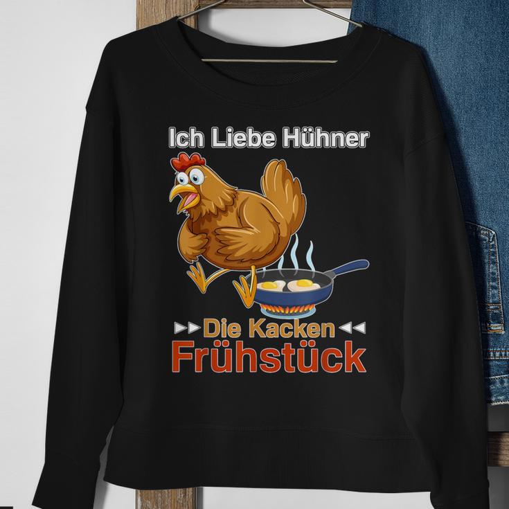 Ich Liebe Hühner Die Kacken Breakfast German Language Sweatshirt Geschenke für alte Frauen