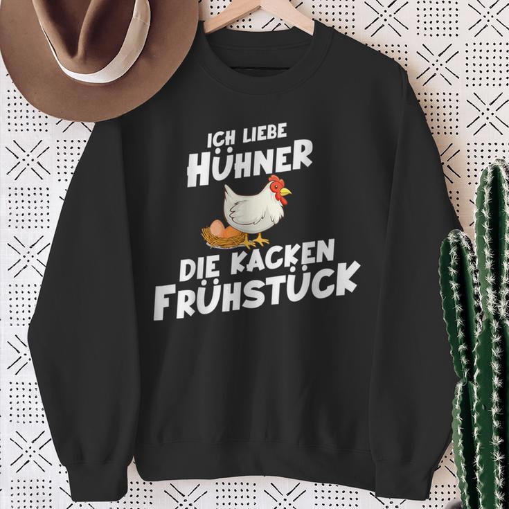 Ich Liebe Hühner Die Kacken Frühstück Sweatshirt Geschenke für alte Frauen