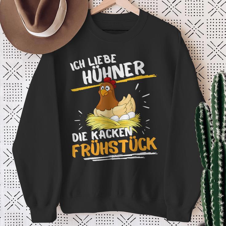 Ich Liebe Hühner Frühstücks-Sweatshirt, Witziges Bauernhof Tee Geschenke für alte Frauen