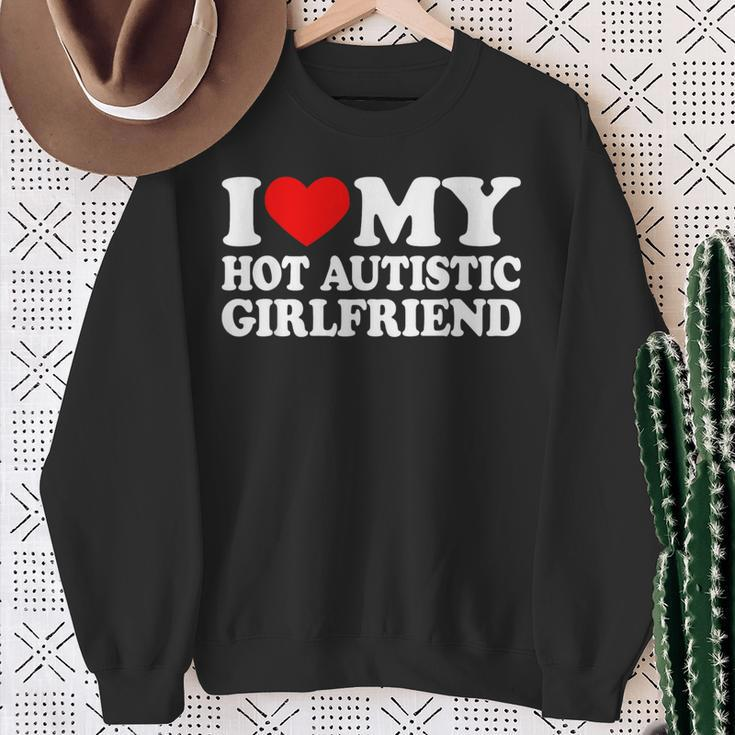 Ich Liebe Meine Heiße Autistische Freundin Ich Herz Meine Gf Mit Autism Sweatshirt Geschenke für alte Frauen