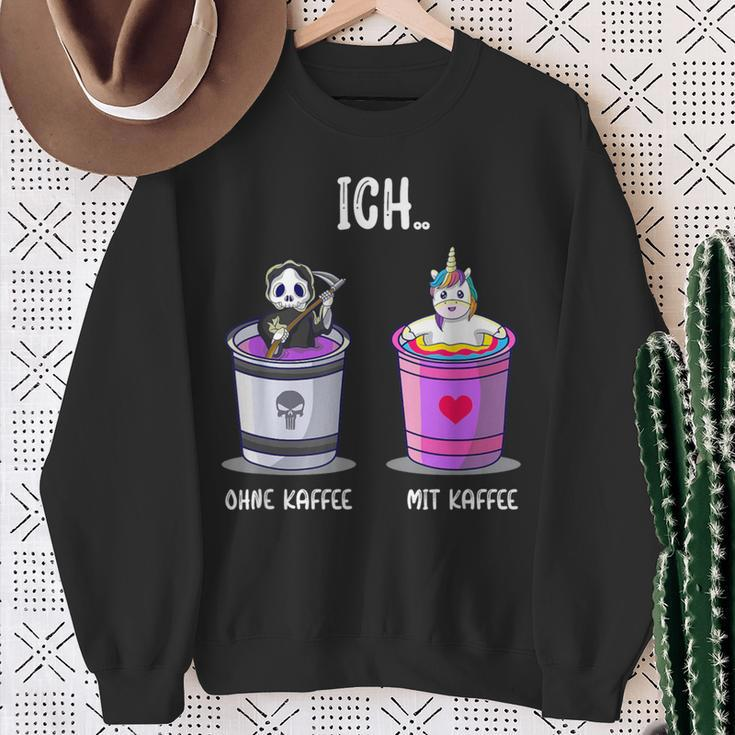 Ich Ohne Kaffee Ich Mit Kaffee Kaffetrinker Slogan Drinks Sweatshirt Geschenke für alte Frauen