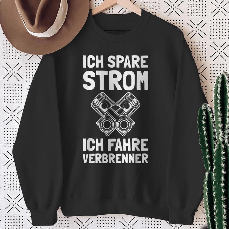 Ich Spare Strom Ich Fahre Verbrenner Car Sweatshirt Geschenke für alte Frauen