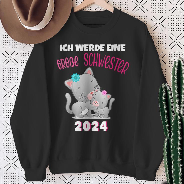 Ich Werde Eine Große Schwester 2024 Cat Sweatshirt Geschenke für alte Frauen