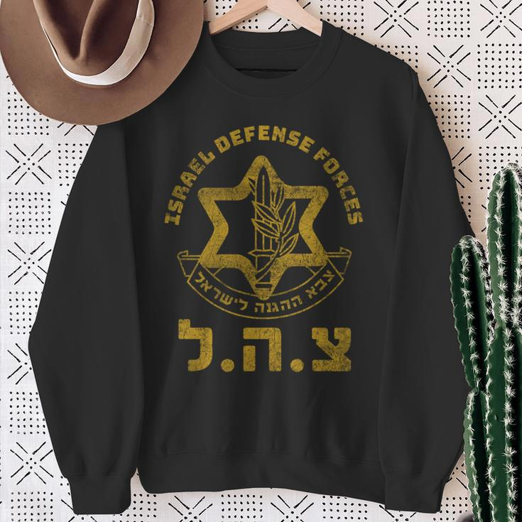 Idf Support Zahal Zava Israel Defense Forces Jewish Heb Sweatshirt Gifts for Old Women