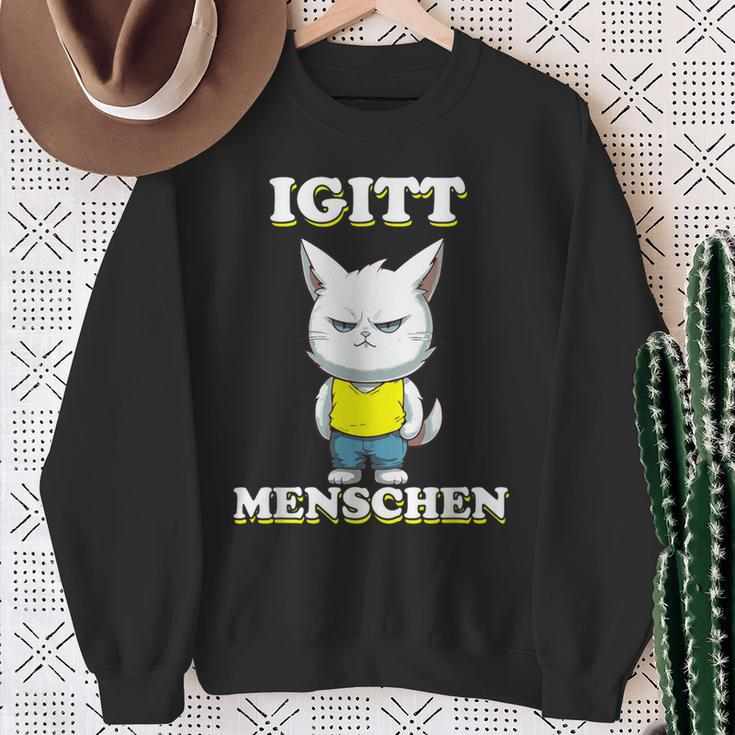 Igitt Menschen Katze Lustige Spruch Katzen Sweatshirt Geschenke für alte Frauen