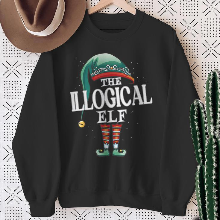 Illogical Elf Christmas Group Xmas Pajama Party Sweatshirt Gifts for Old Women