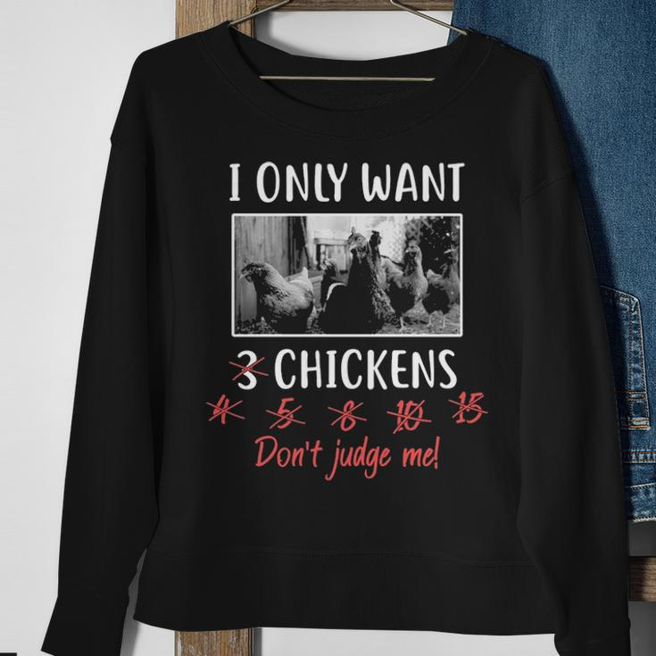 Ily Want 3 Chickens Chicken Lover Chicken Sweatshirt Gifts for Old Women