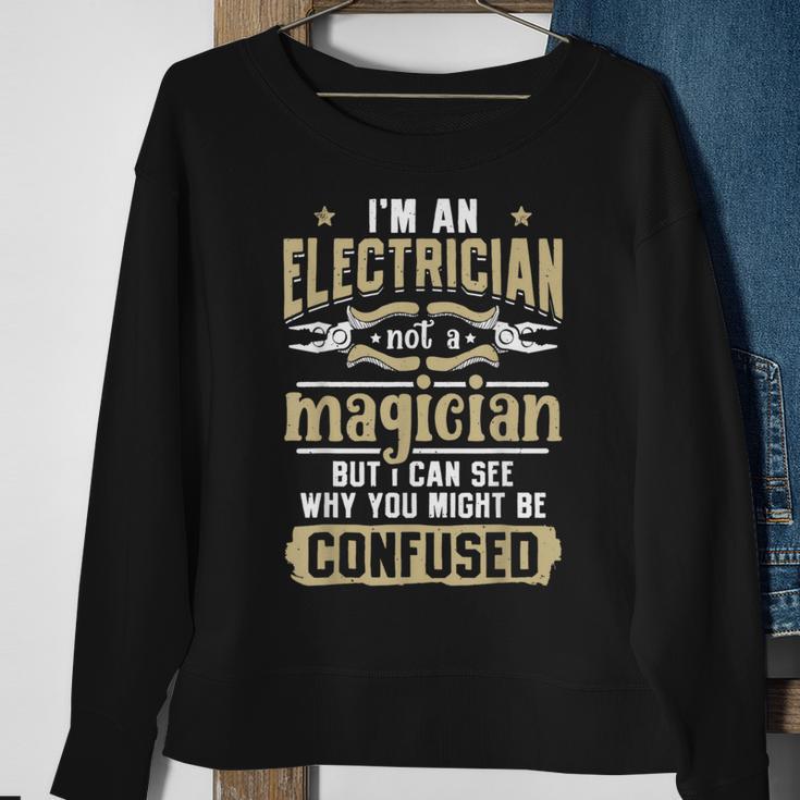 I'm An Electrician Not A Magician Lineman Vintage Sweatshirt Gifts for Old Women