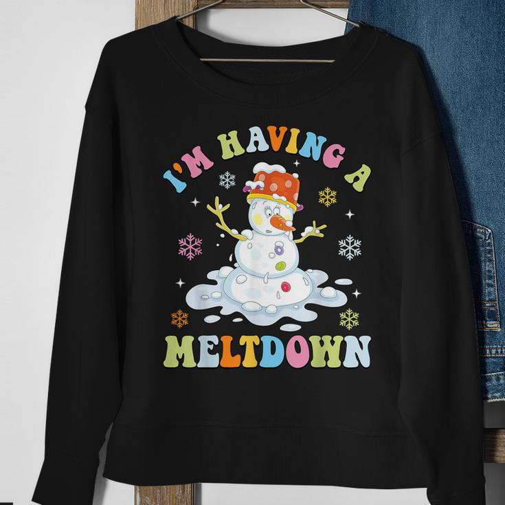 I'm Having A Meltdown Winter Christmas Melting Snowman Sweatshirt Gifts for Old Women